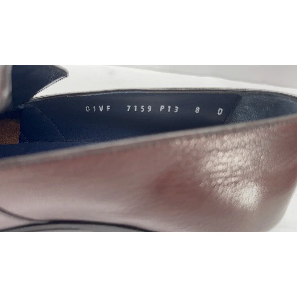Salvatore Ferragamo Men's Brown Leather Loafers 8 D Made in Italy Luxury‎